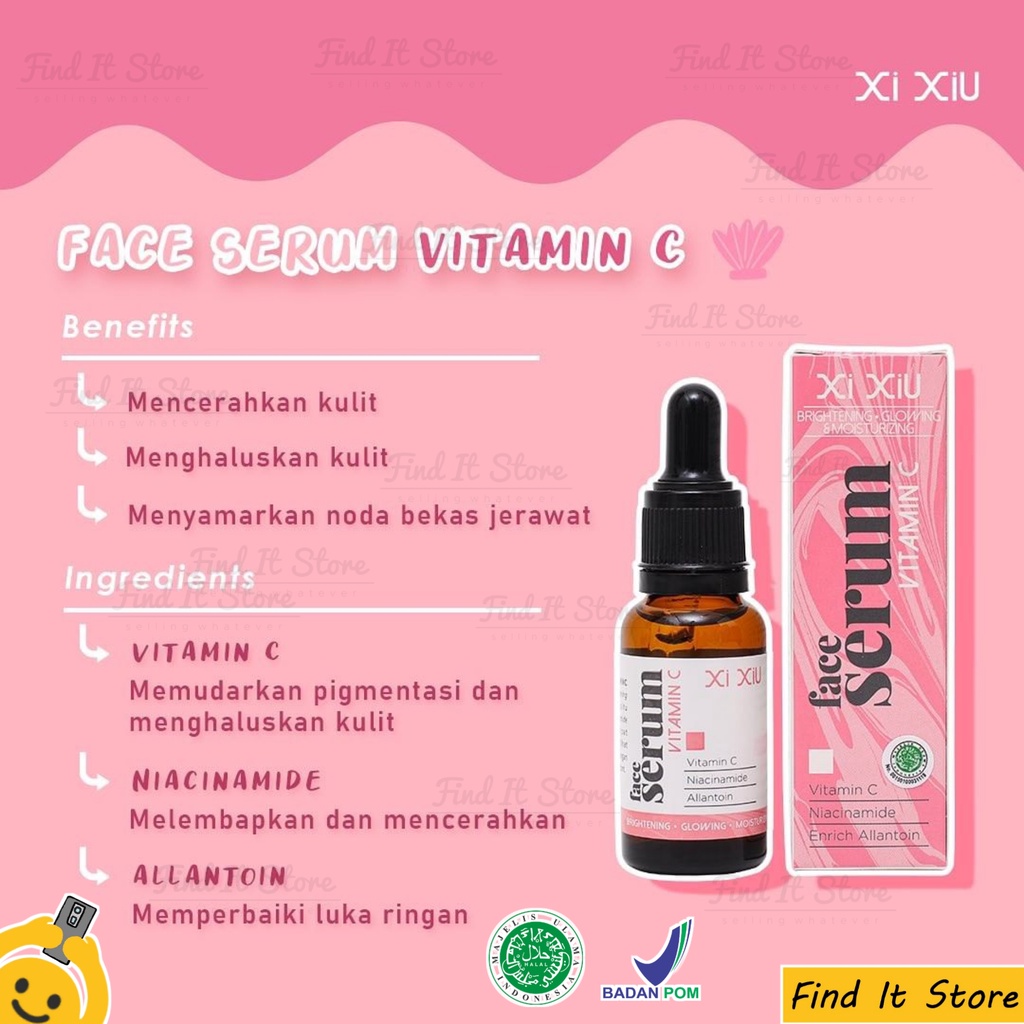 Xi Xiu Face Serum | Whitening Gold | Acne Serum | Vitamin C BPOM Niacinamide Brightening Moisturizing