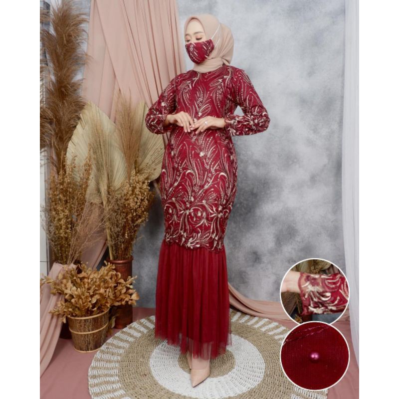 gamis duyung anisa/gaun pesta mewah/kebaya resepsi masa kini