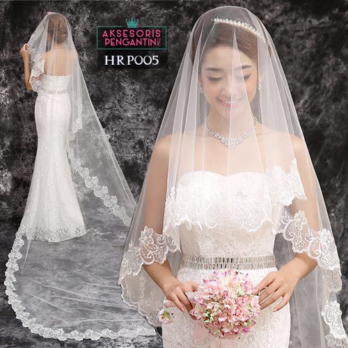 [PRODUK TERBATAS] AKSESORIS PESTA VEIL PENGANTIN KERUDUNG WEDDING PANJANG HRP005