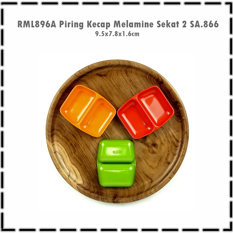 RML896A Piring Kecap/Tempat Saos Melamine Sekat 2 SA.866