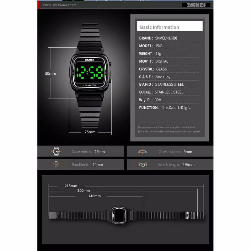 Jam skmei 1543 Led Digital original jam tangan wanita skmei 1543 bergaransi