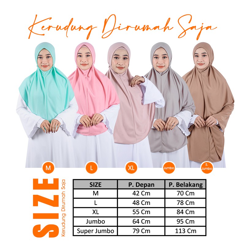 PROMO TERMURAH.. Hijab Tali Belakang Size M L XL | JUMBO - SUPER JUMBO | Kerudung At Home Di Rumah Saja VARIASI 2 - Jilbab Syari