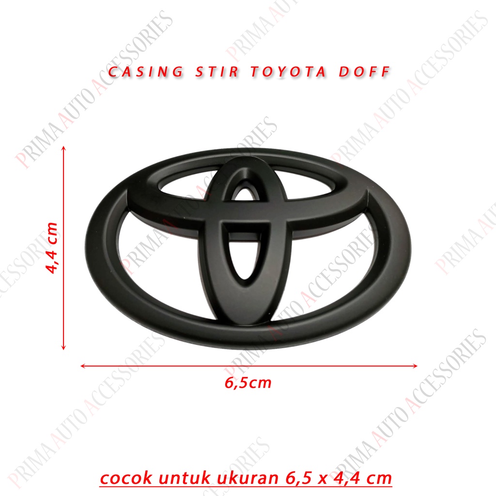 Casing Logo Emblem Stir Mobil Toyota Hitam Doff Steer Car 65mm x 44mm