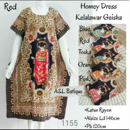 Homey Dress Oishin Daster Lowo Geisha Super Jumbo Motif Sogan Daster Cantik Ecer Grosir Solo