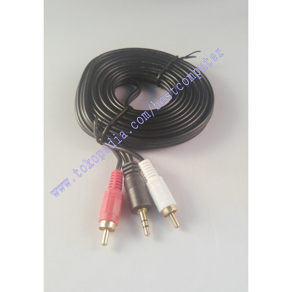 KABEL AUDIO JACK 3.5 - RCA 2 (1-2) PANJANG 5M