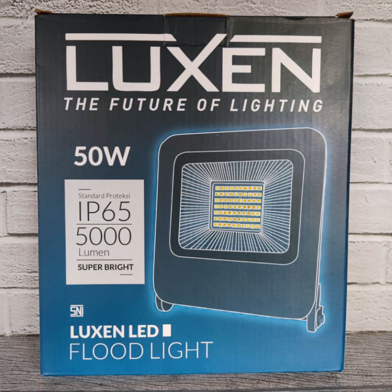 LUXEN LAMPU SOROT LED FLOOD LIGHT 50W 50 WATT BAGUS ORIGINAL SNI GARANSI 1 TAHUN ANTI AIR