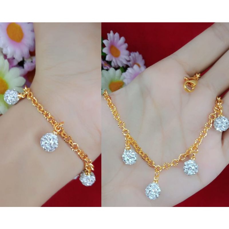 Gelang tangan perhiasan wanita emas muda kadar 35%