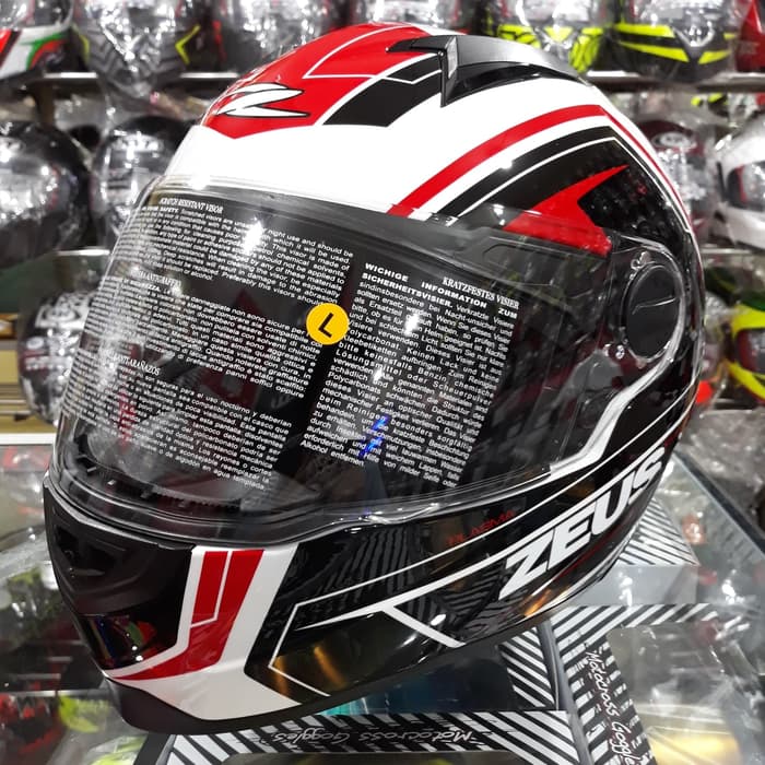 Helm Zeus Z811 Plasma AL5 White / Red + Free Dark Visor