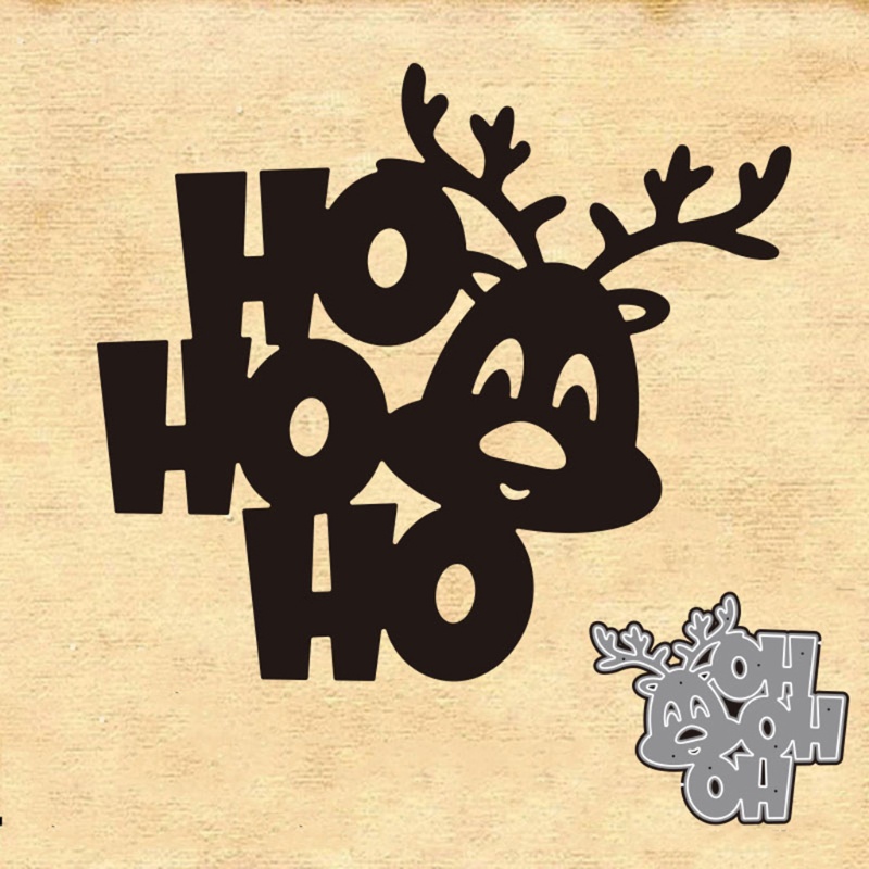 Cetakan Stensil Cutting Dies Motif Ho Ho Ho Ho Ho Bahan Metal Untuk Scrapbook / Craft DIY / Kartu