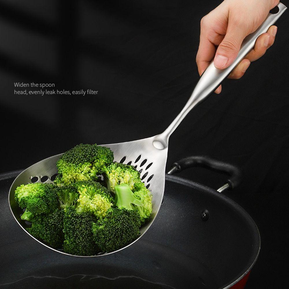 【 ELEGANT 】 Skimmer Slotted Ladle Fat Oil Skim French Fries Alat Dapur Saringan Minyak Mie Saringan Sendok Masak