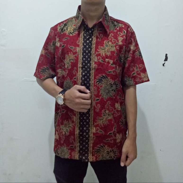 SB Collection Atasan Kemeja Ronaldo Batik Modern Lengan Pendek Pria