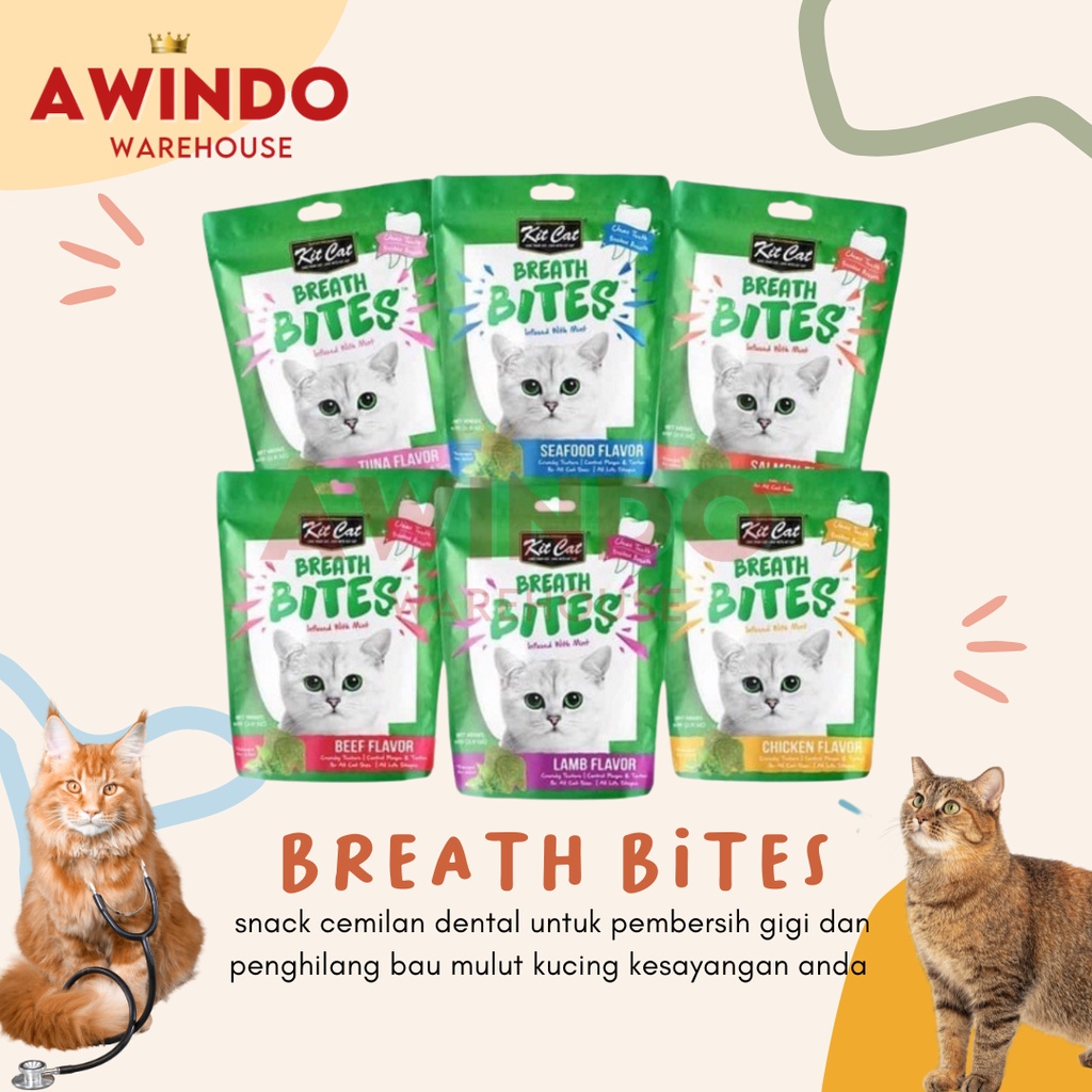 BREATH BITES - Makanan Cemilan Snack Dental Pembersih Gigi Kucing