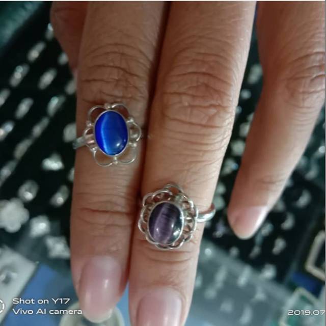 Cincin perak 925 , batu natural
