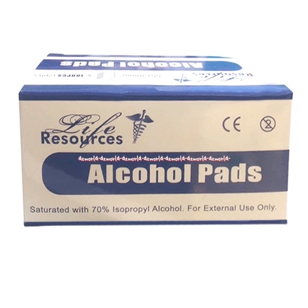 Life Resources Alcohol Pads 100pcs Alkohol Kemasan Satuan Pembersih Suntik Tissue Tisue Alcohol Liferesources
