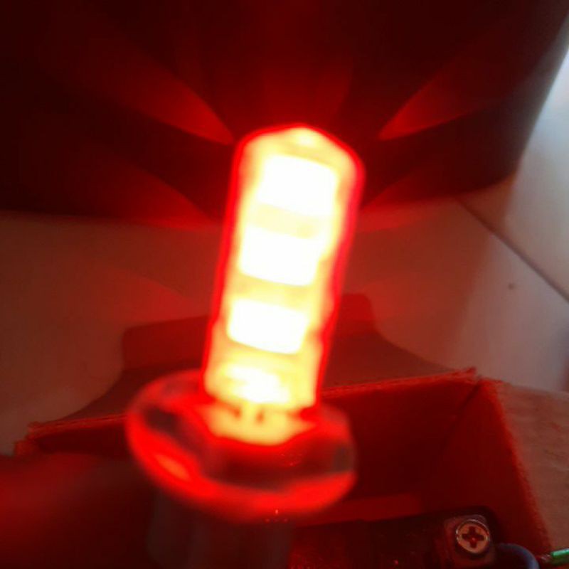 lampu led senja kota T10 12volt  mode kedip strobo-Merah