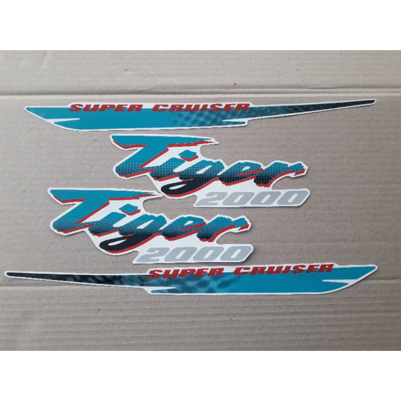 STRIPING STIKER MOTOR HONDA TIGER 2000 HIJAU TOSKA TILAM TILAS