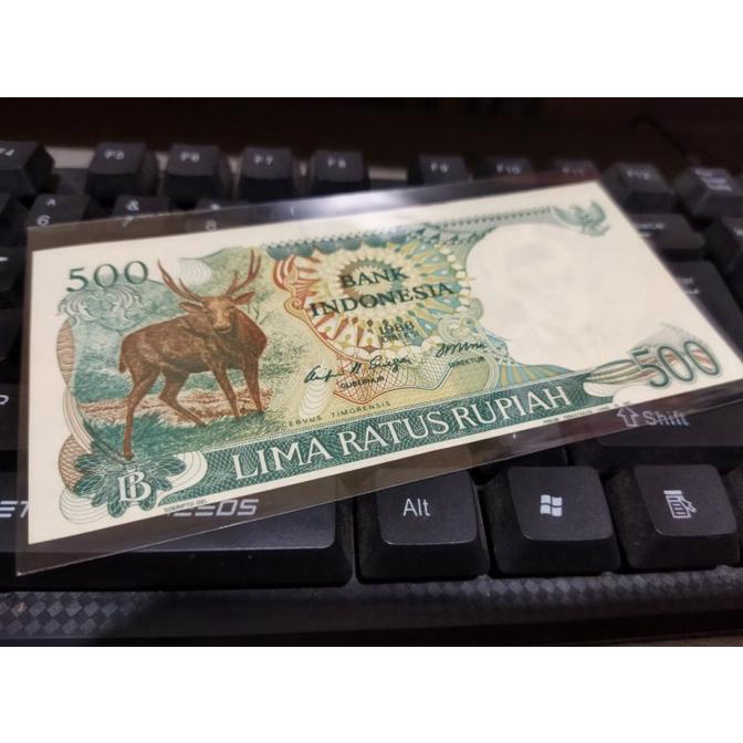 uang 500 rupiah 1988 Kijang ERROR CETAK GESER zero57 Buru Order