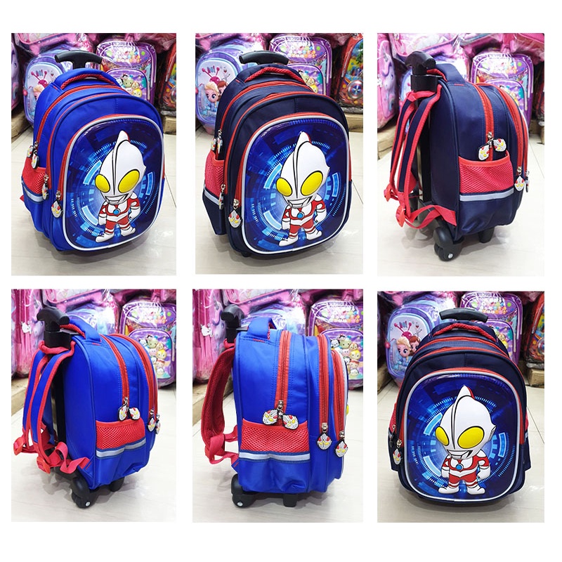 PROMO TERBAIK Tas TROLLEY DORONG ANAK LAKI LAKI SEKOLAH TK / PAUD 12inch GAMBAR ROBOT GLOSSY TIMBUL IMPORT ( luwi 12&quot; )