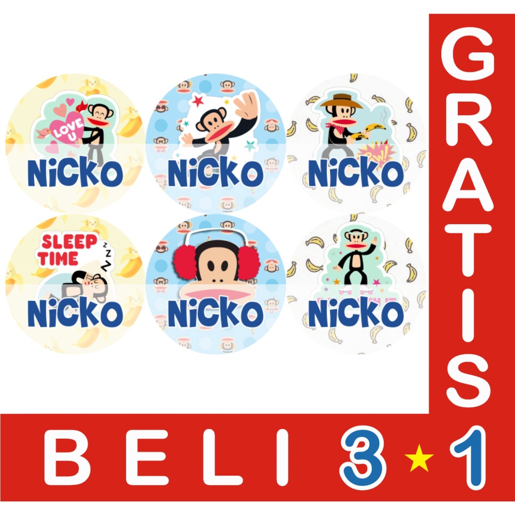 

STIKER LABEL NAMA WATERPROOF CIRCLE PAUL FRANK