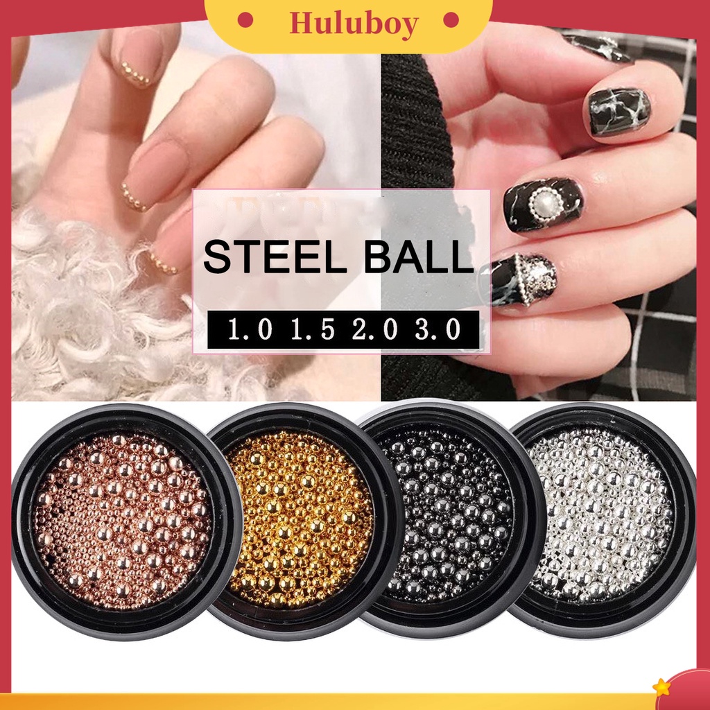 Huluboy Huluboy♡ Aksesoris Stud Bola 3D Bahan Metal Untuk Dekorasi Kuku