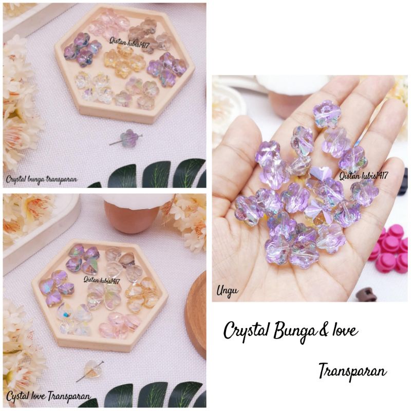 Crystal bunga &amp; love Transparan