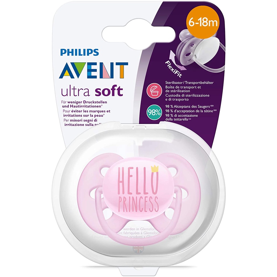 Philips Avent SCF529/01 Soft Soother 6-18m Girl Pink | Empeng Gigitan