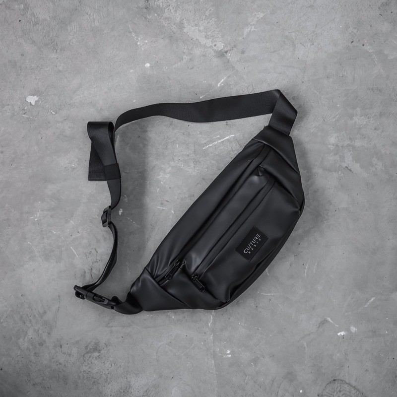 CULTURE BASIC | CREWNECK BLACK BUNDLING (WAISTBAG + CREWNECK + DOMPET)