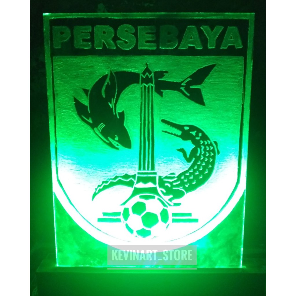 LAMPU TIDUR HIAS  MEJA  TUMBLR LED GAMBAR LOGO PERSEBAYA 