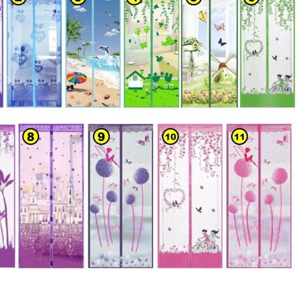 ✾ Tirai Magnet Pintu Anti Nyamuk Kelambu Pintu Kamar Tirai Magnet Anti Nyamuk Motif ♖