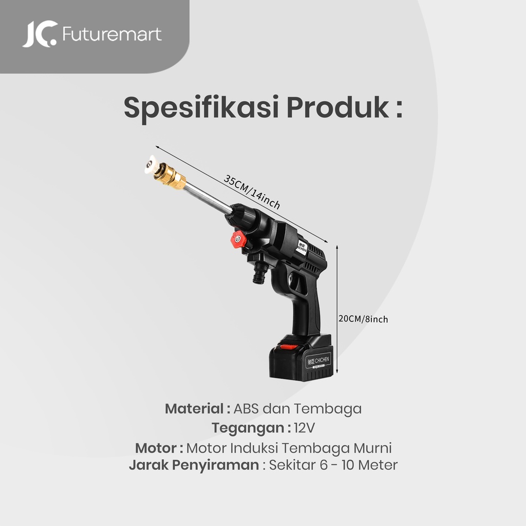 CORDLESS PORTABLE JET WASHER SPRAY GUN ALAT CUCI MOBIL MOTOR SET