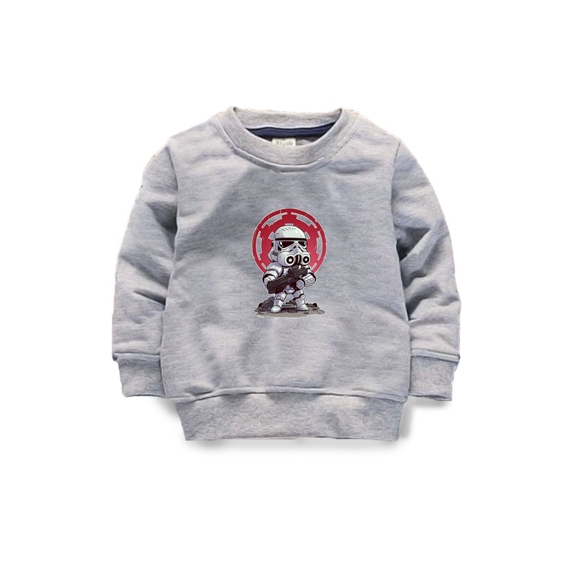 Jaket sweater anak laki-laki usia 2 3 4 5 6 7 8 9 10 tahun / switer crewneck basic anak laki laki perempuan karakter hero trooper