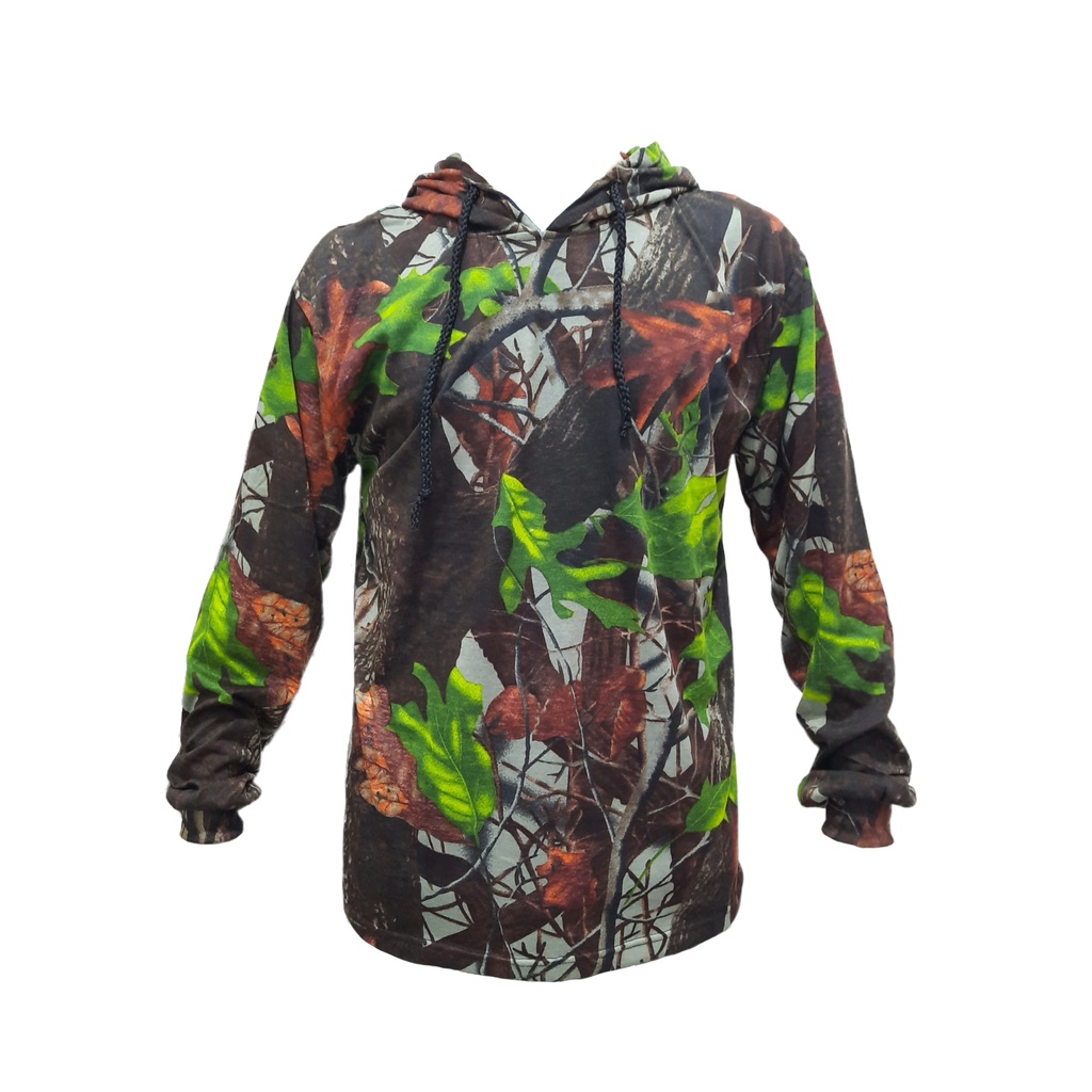 Kaos Loreng Outdoor Panjang Hoodie Camo/Perbakin