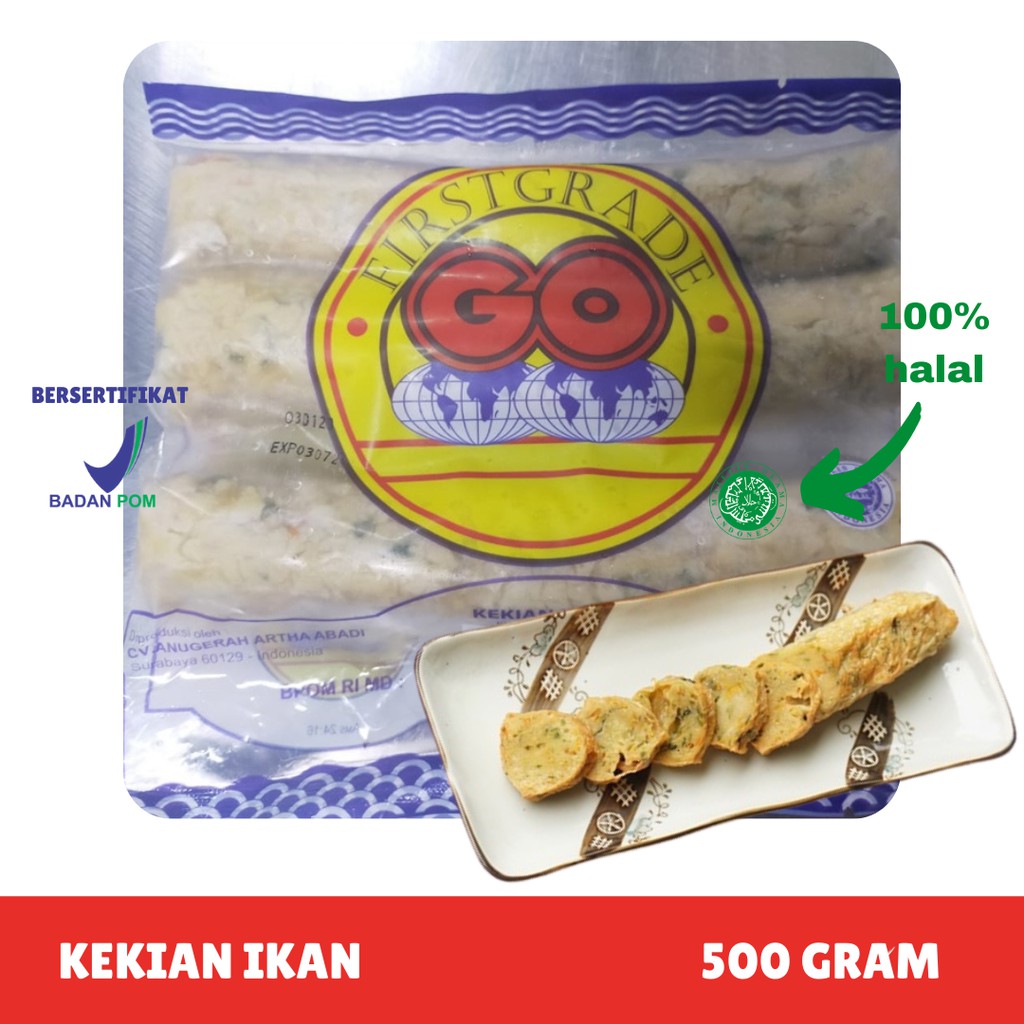 [FROZEN FOOD GO] KEKIAN IKAN ISI 3 LONJOR (500GR) FISH CAKE MAKANAN INSTAN SOSIS|BAKSO BPOM HALAL