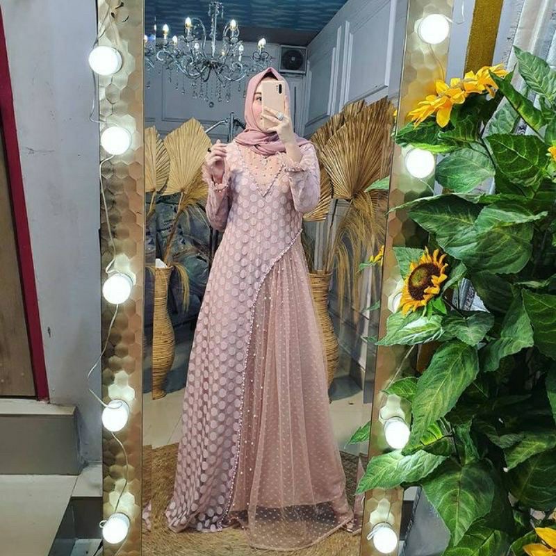 Gamis Ozias Zalina premium by ozias tile motif miring / Dress ozias pesta / Gamis kondangan mewah