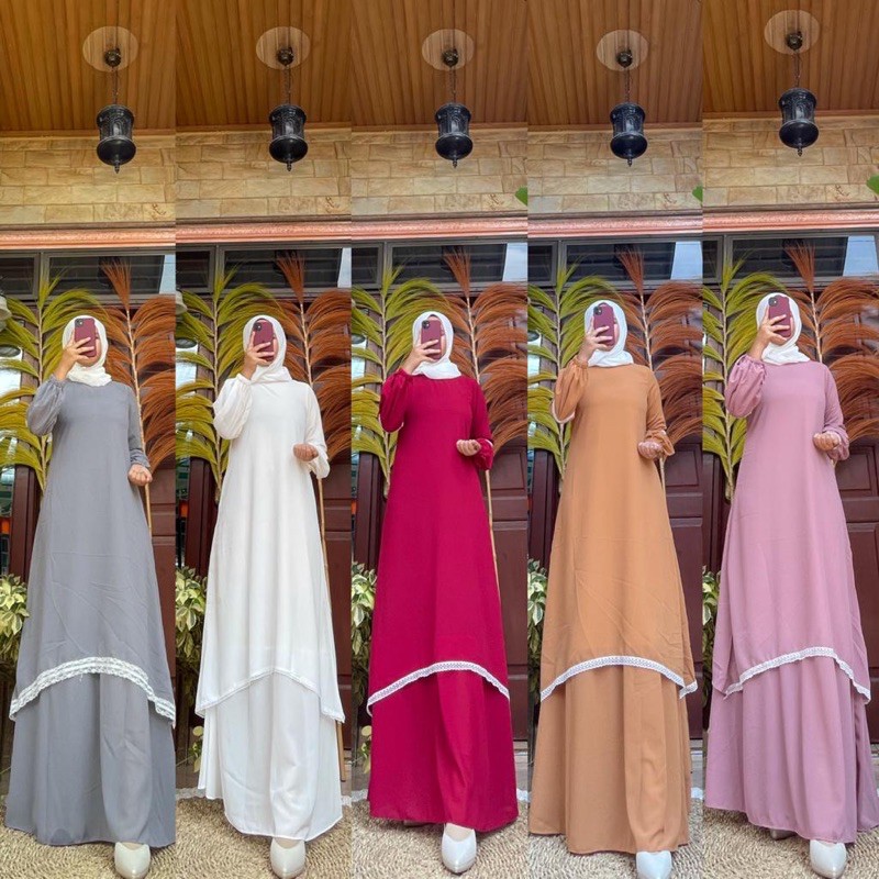 GAMIS SERUTY MODEL MALAYSIA RENDA BAWAH