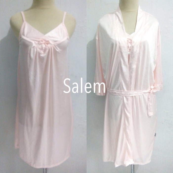 murah  Baju tidur kimono piyama satin 2in1 cantik sexy murah