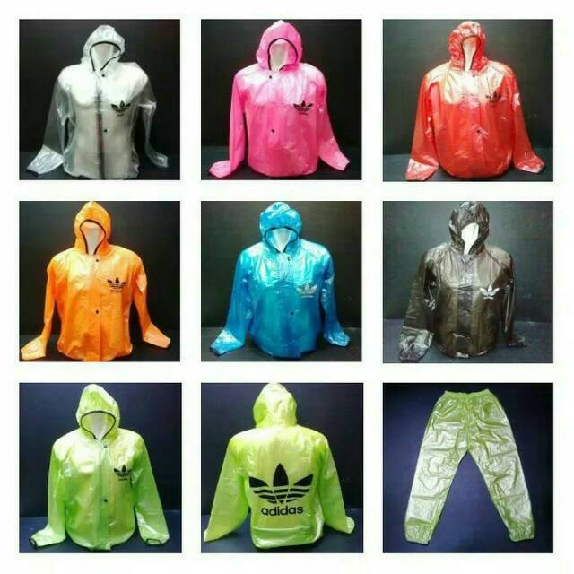 Jas hujan setelan adidas/jaket sauna/jas hujan adidas