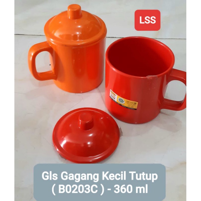 B0203C Gelas Mug Gagang Kecil Melamin 360ml Golden Dragon