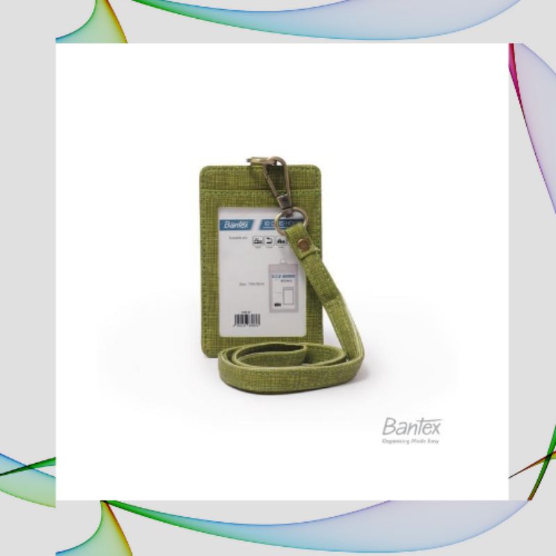 

Bantex Id Card / Name Tag Holder Kulit Sintetis Lanyard Tali Green
