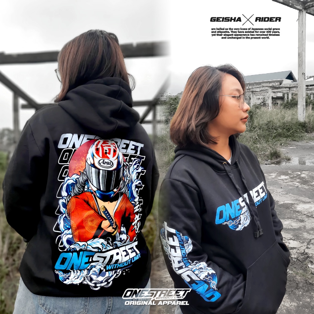 HOODIE | JAKET SUNMORI JAPANESE GEISHA  | ORIGINAL ONESTREET | TEBAL TIDAK PANAS TIDAK BERBULU