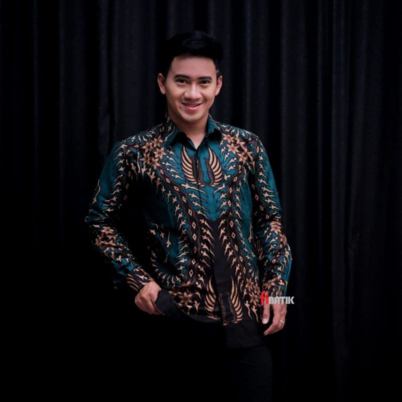 Baju Kemeja Batik Pria Lengan Panjang - couple batik ayah dan anak laki-laki lengan panjang - baju batik anak laki-laki lengan panjang umur 2-12 tahun