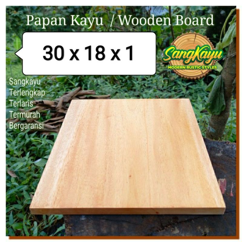 Kayu papan kayu 30x18x1cm talenan kayu bahan craft dekorasi hiasan