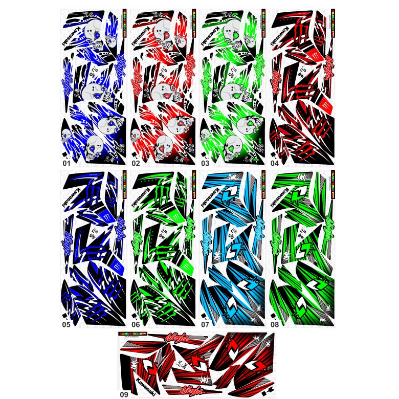 Sticker / Striping Variasi Racing Ninja R & Ninja Ss f1237