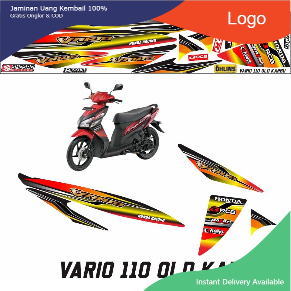 SAHILA OLSHOP COD-STRIPING VAEIASI MOTOR HONDA VARIO 110 OLD/CARBU MOTIF RACING SIMPLE/NEW STICKER C