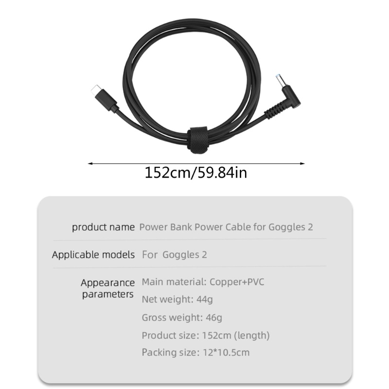 Zzz Kabel Charger Koneksi Baterai 152cm Untuk Kacamata Avata Goggles2