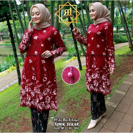 set kebaya tunik sekar berkualitas