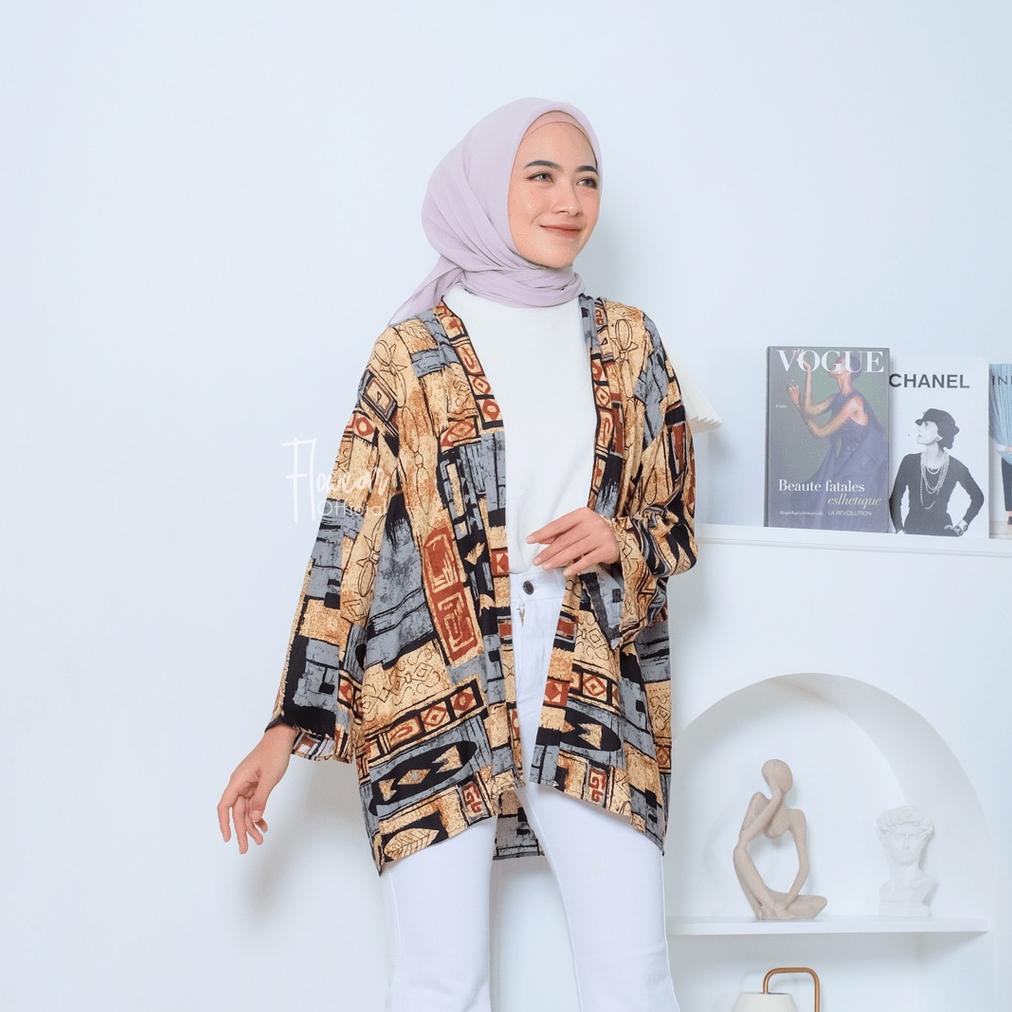 Flowear Kyla Outer Wanita | Kimono Outer Earth Tone Series