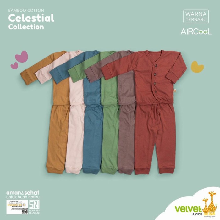 VELVET Junior Celestials Setelan Panjang Kancing Depan Baby Apparel