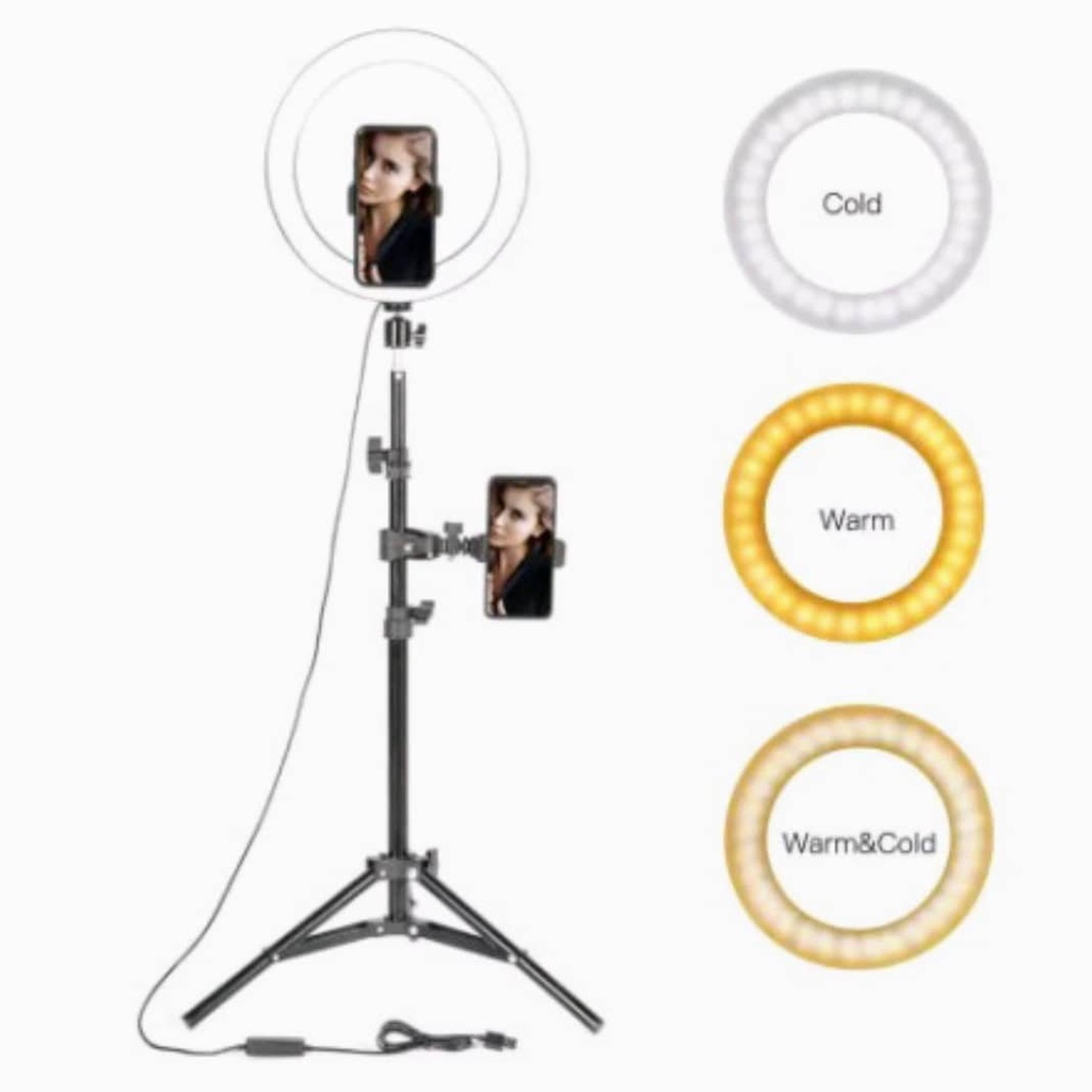 PROMO paket lengkap RING LIGHT SELFIE 26 CM PLUS TRIPOD 2 METER / 3 MODE LED GARANSI 1 TAHUN