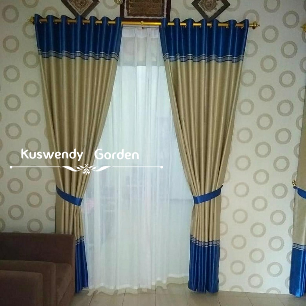 Gorden Blackout Flat 100 x 250 cm Tinggi 2.5 meter Hordeng Jendela Pintu Tirai Minimalis